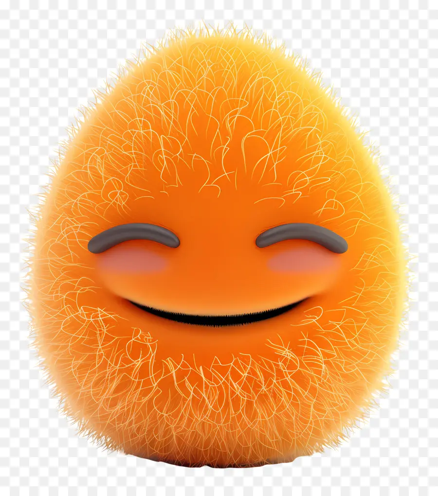 Cartoon Fuzzy，Emoji Naranja PNG