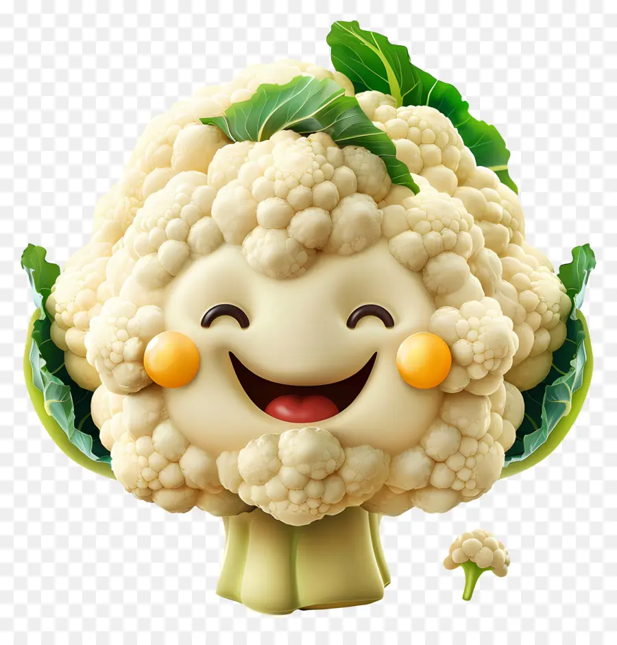 Vegetales De Dibujos Animados 3d，Coliflor Riendo PNG