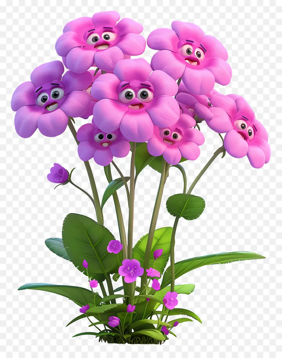 Flores De Dibujos Animados 3d，Flores De Color Rosa PNG