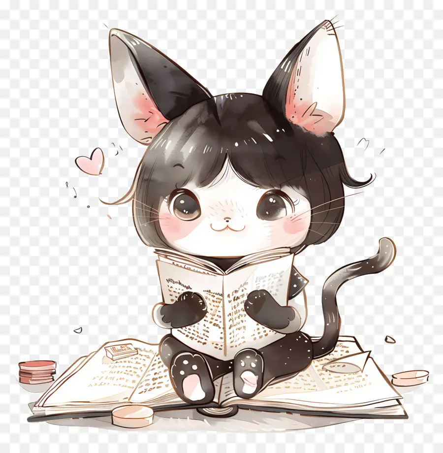 Kuromi，Lectura De Gato PNG