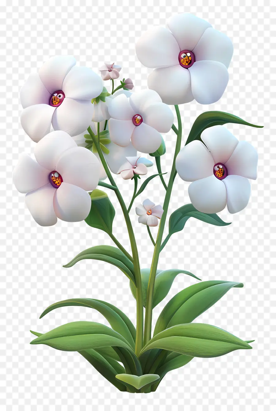 Flores De Dibujos Animados 3d，Flor Blanca PNG