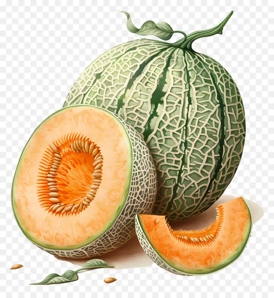Melones De Cantalupo，La Sandía PNG
