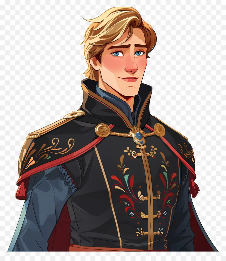 Príncipe Kristoff，Atuendo Negro Y Dorado PNG