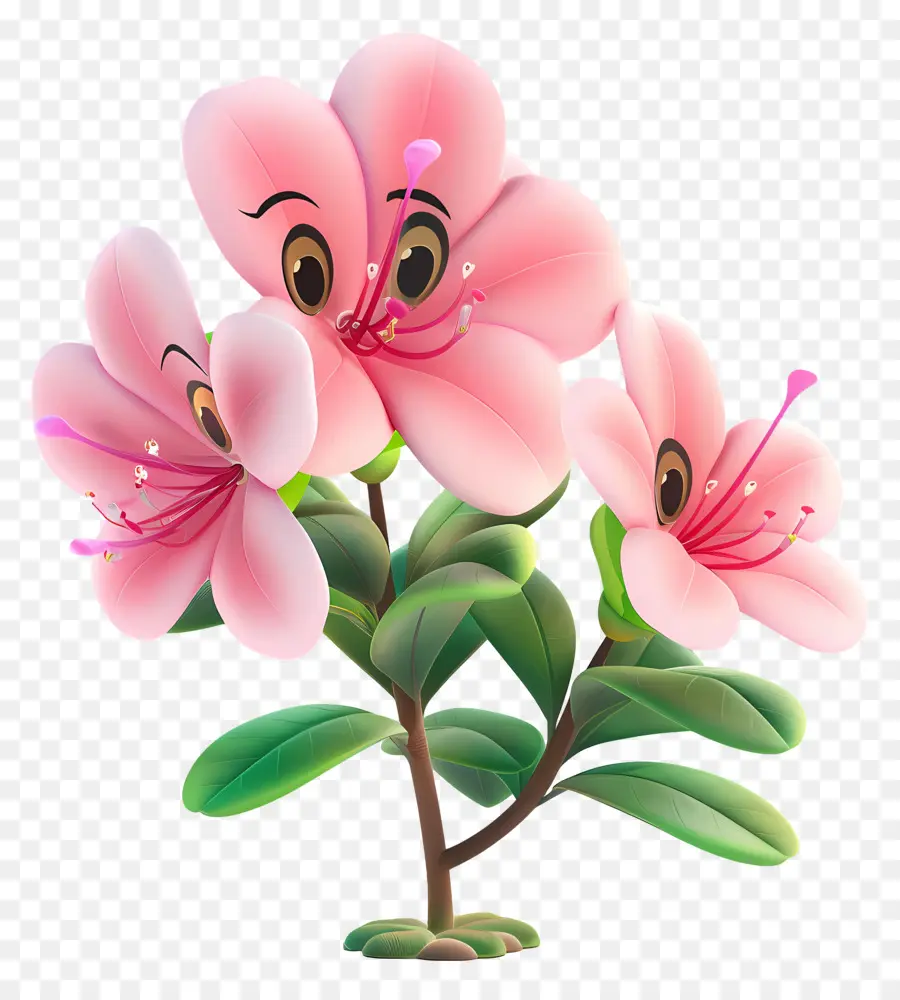 Flores De Dibujos Animados 3d，Flor Rosa PNG