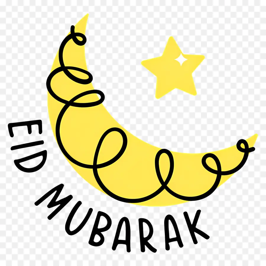 Eid Mubarak，Crescent Moon PNG