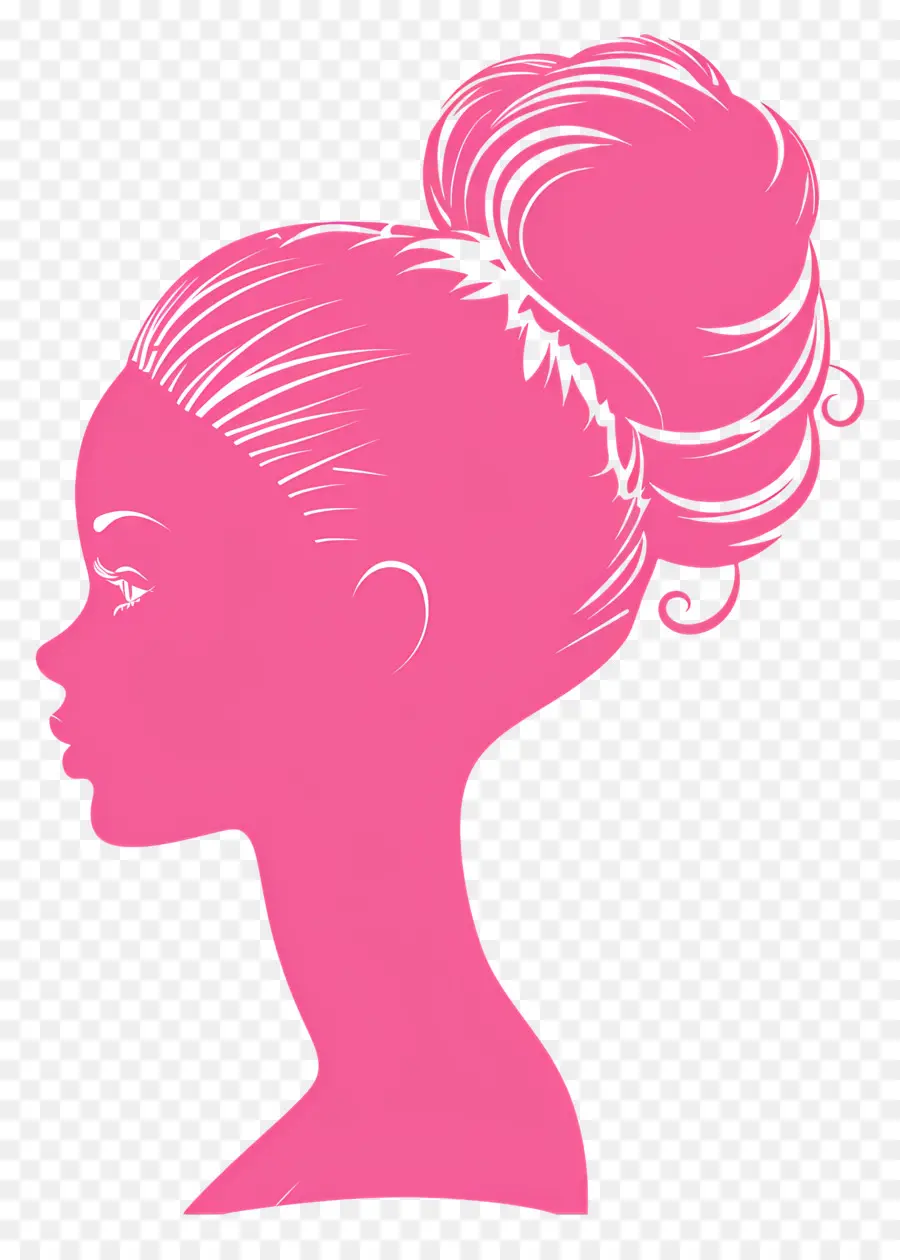 Silueta De Cabeza De Barbie Pink Barbie，Mujer PNG