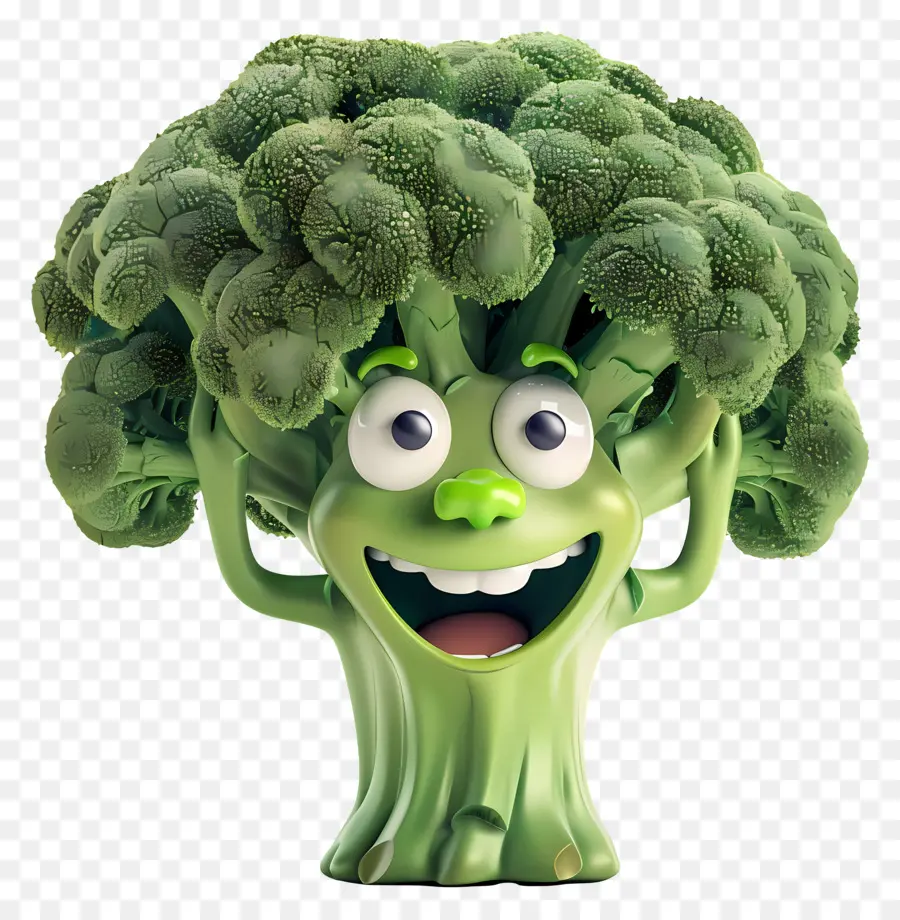 Vegetales De Dibujos Animados 3d，Planta De Brócoli PNG