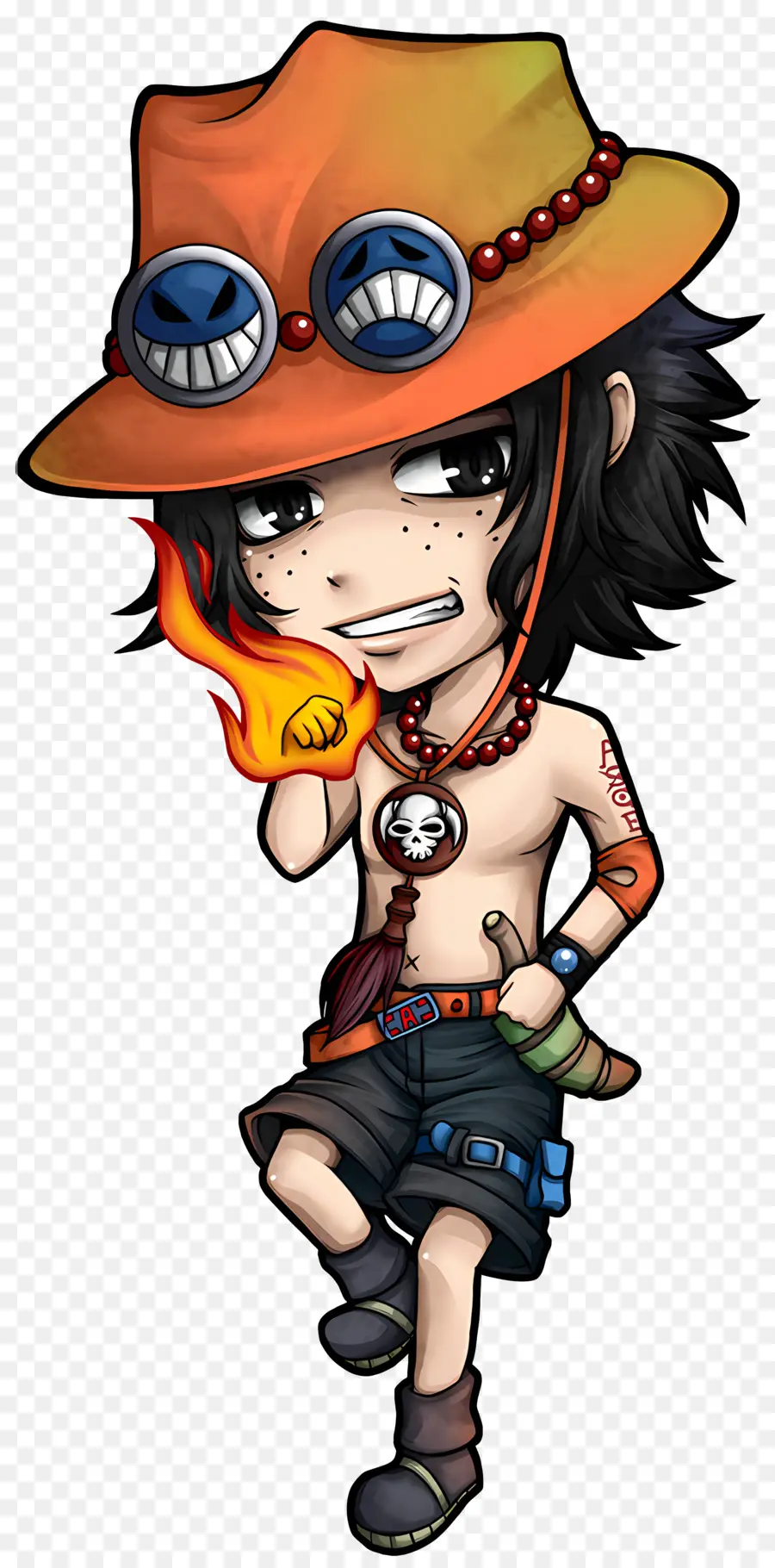 Piratas Del Sombrero De Paja，Niño Con Fuego PNG