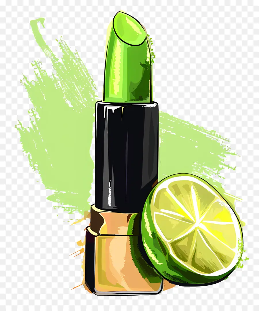 Barra De Labios，Lápiz Labial De Color Verde Lima PNG