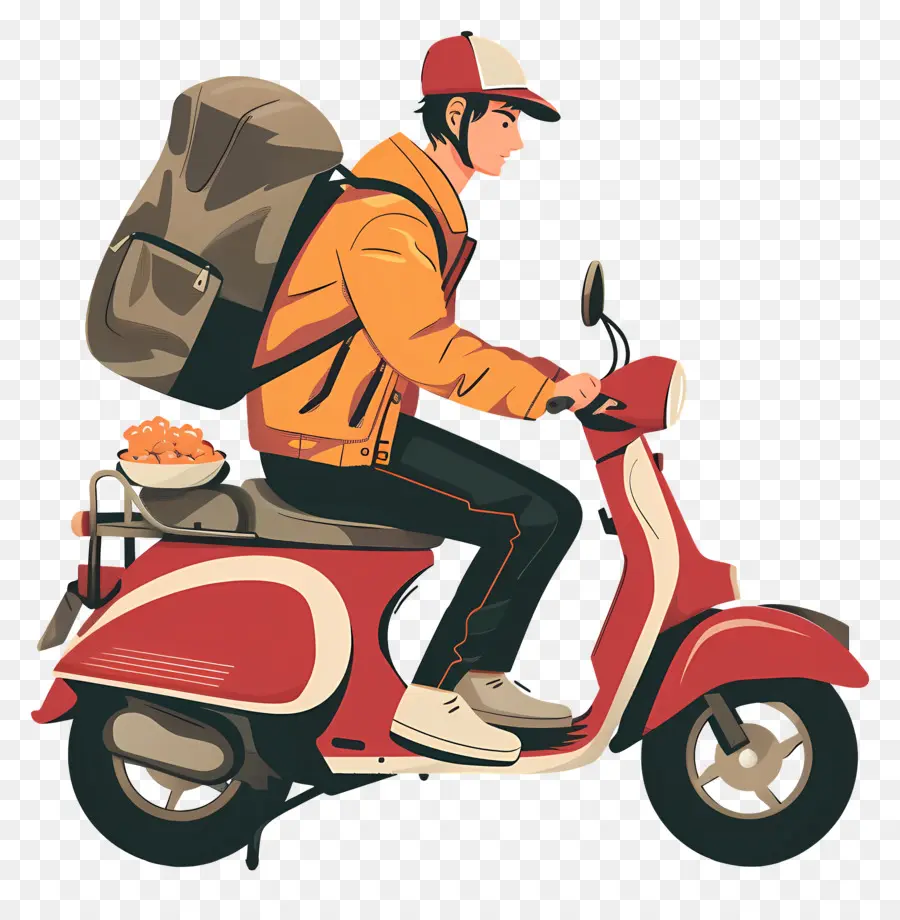 Repartidor，Scooter De Entrega PNG