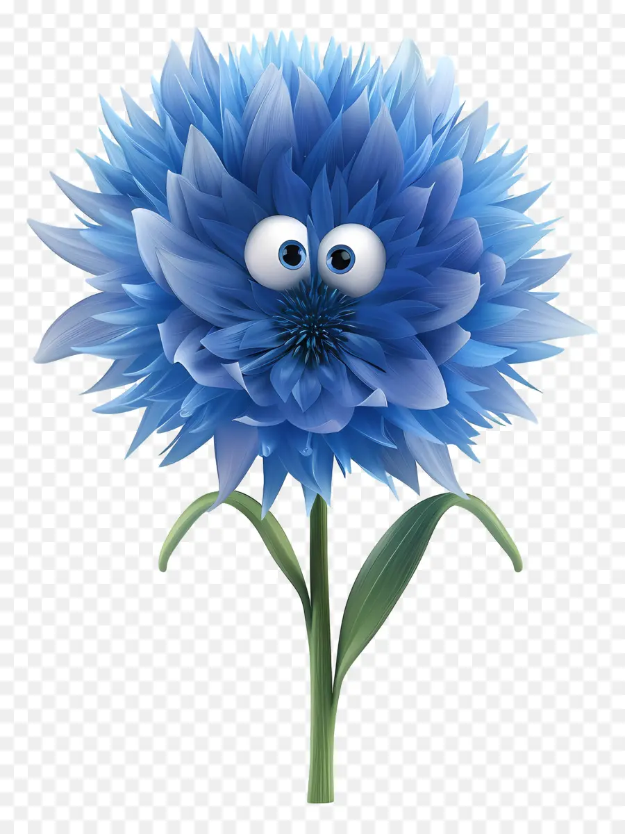 Flores De Dibujos Animados 3d，Flor Azul PNG