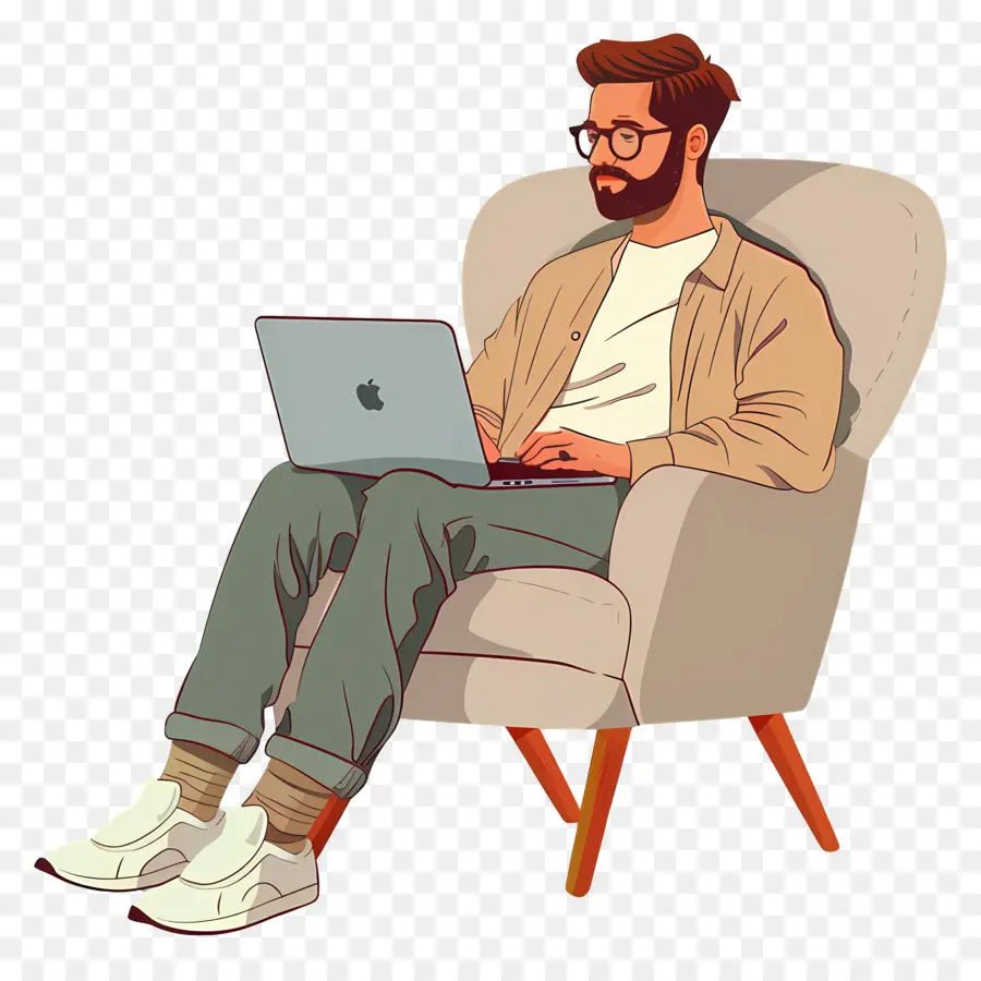 Programador，Hombre Con Computador Portatil PNG