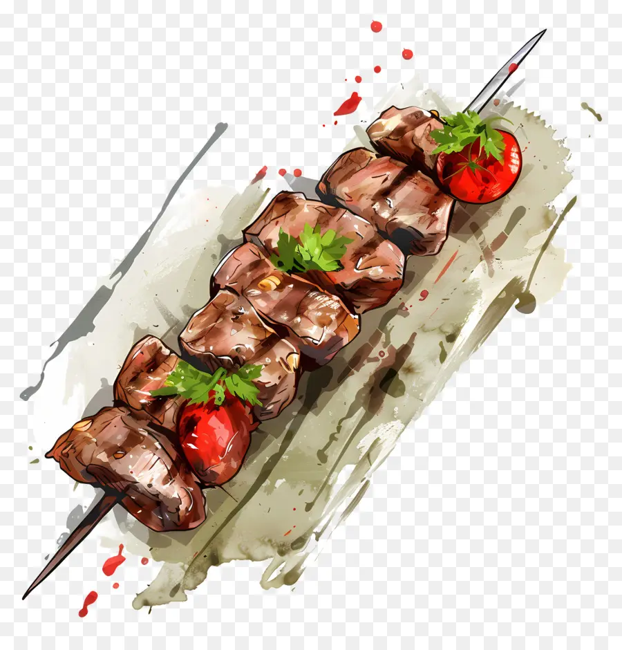 Barbacoa Sesgada，Kebab De Cordero Asado PNG