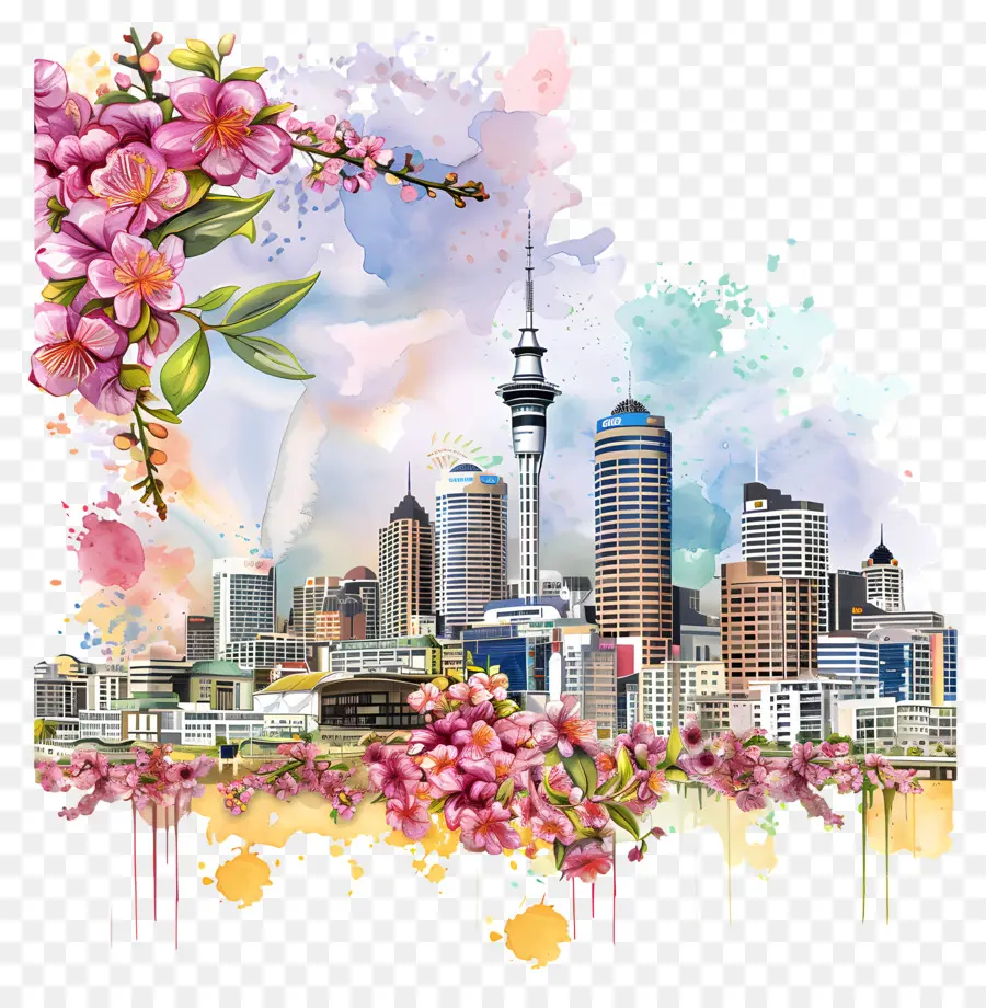 Horizonte De Auckland，Paisaje Urbano PNG