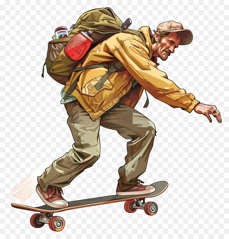 Repartidor，Patineta PNG