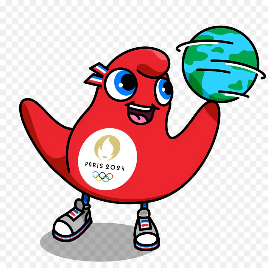 París 2024 Friges，Mascota Roja PNG