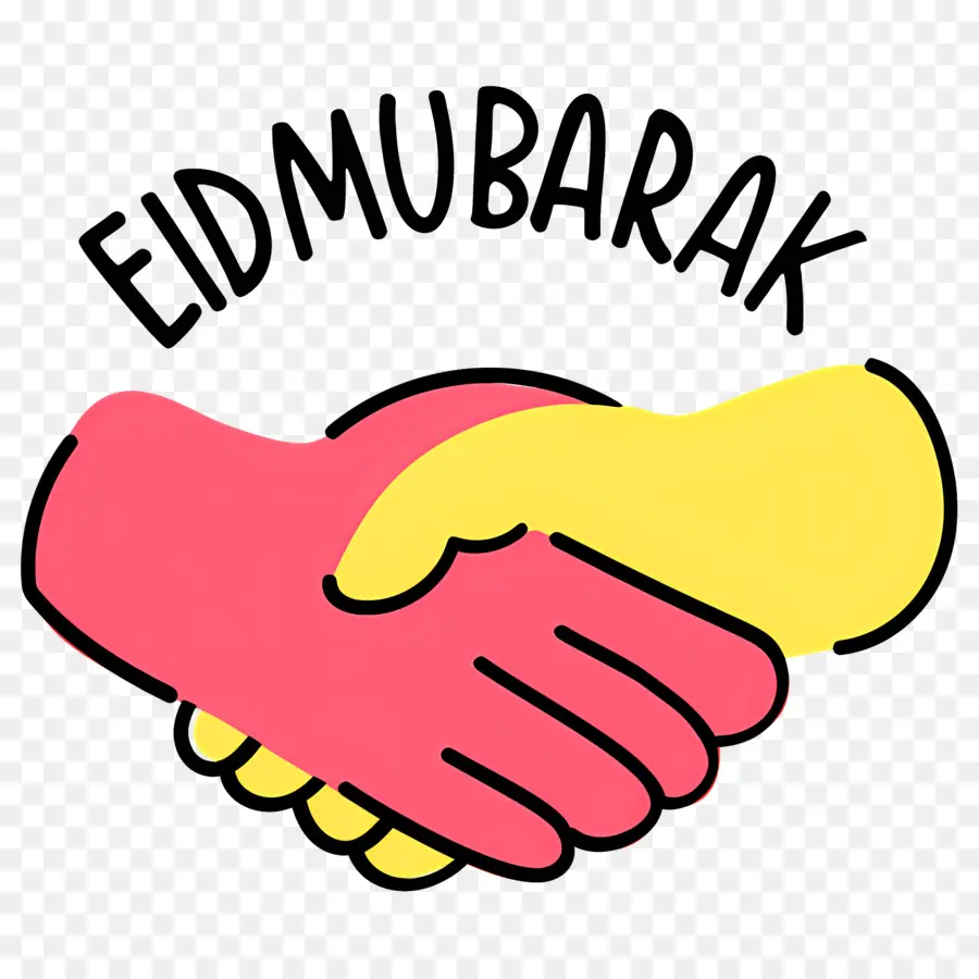 Eid Mubarak，Apretón De Manos PNG