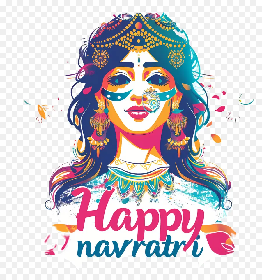 Feliz Navratri，Ropa India Tradicional PNG