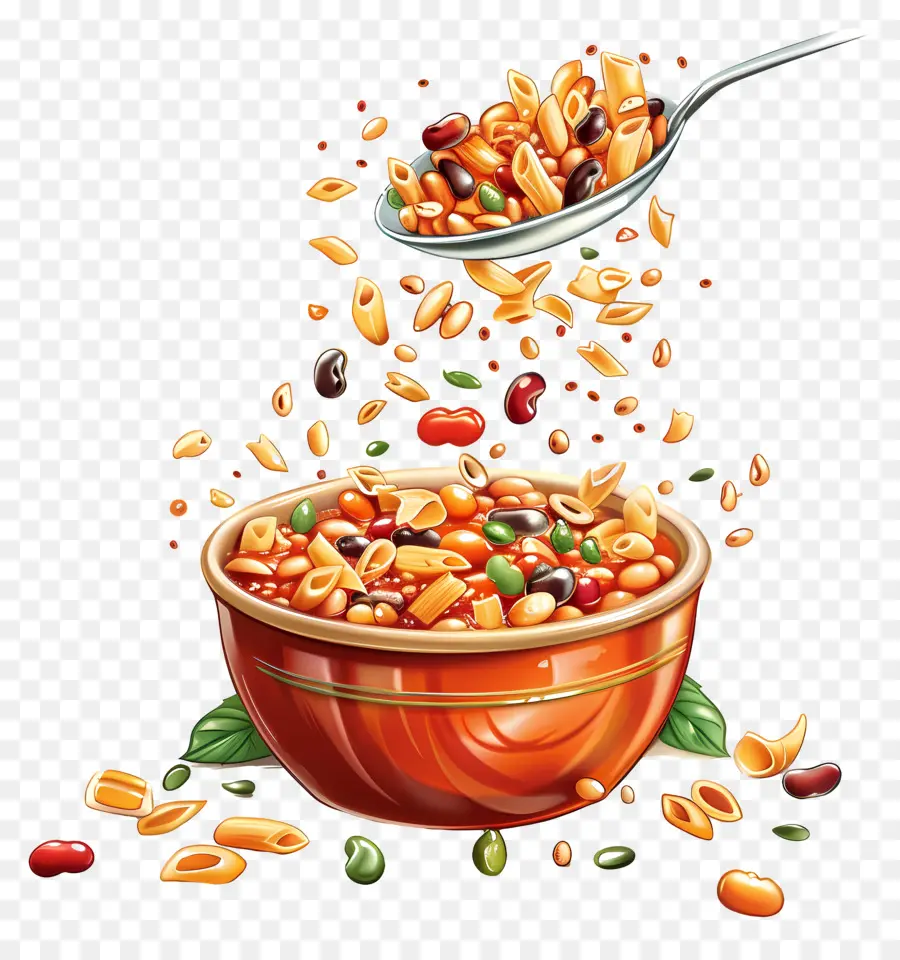 La Pasta Y Los Frijoles，Tazón De Cereales PNG