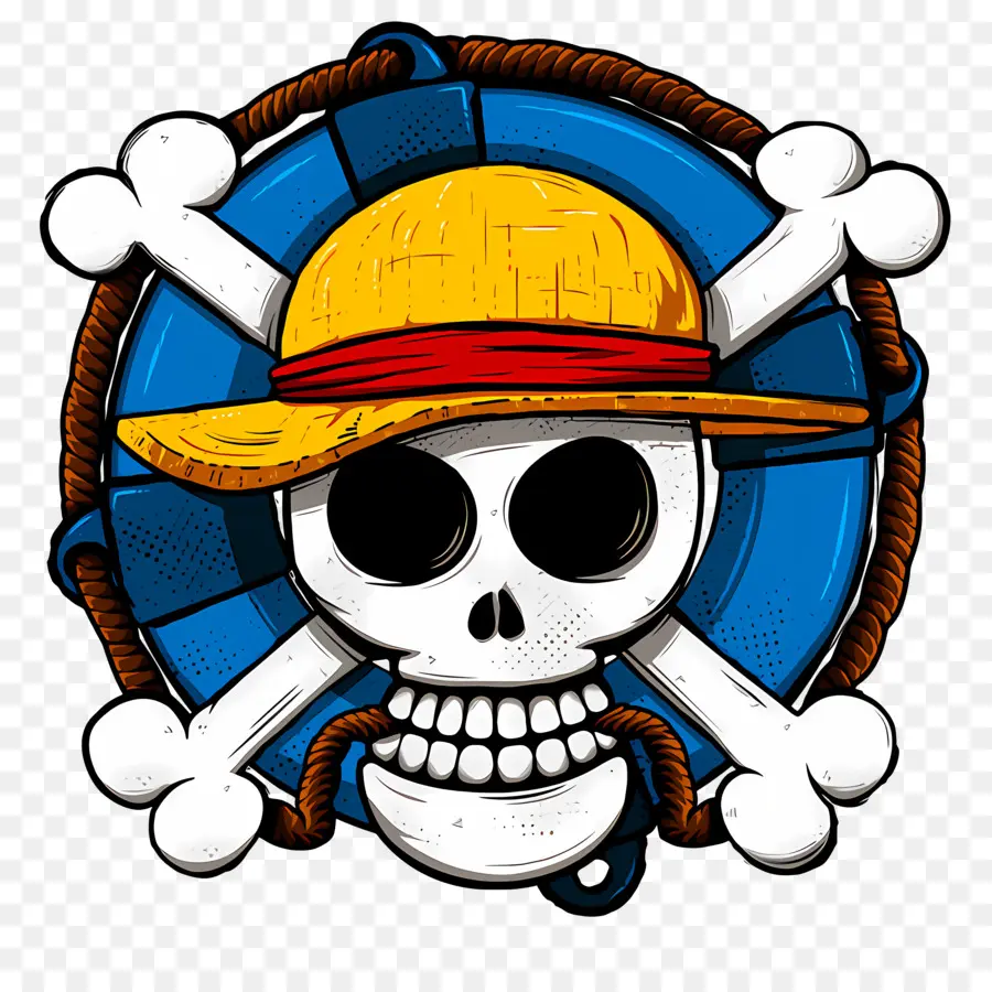 Logotipo De Pirates De Sombrero De Paja，Una Pieza Logotipo PNG