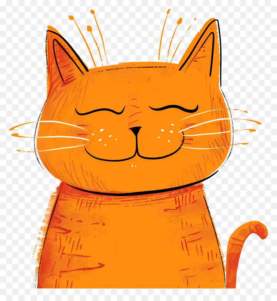 Gato Feliz，Gato De Color Naranja PNG