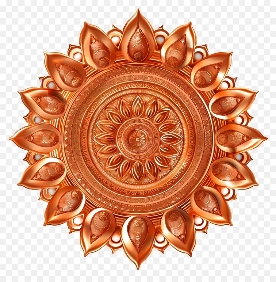 Ashoka Chakra，Diseño De Flores De Cobre PNG