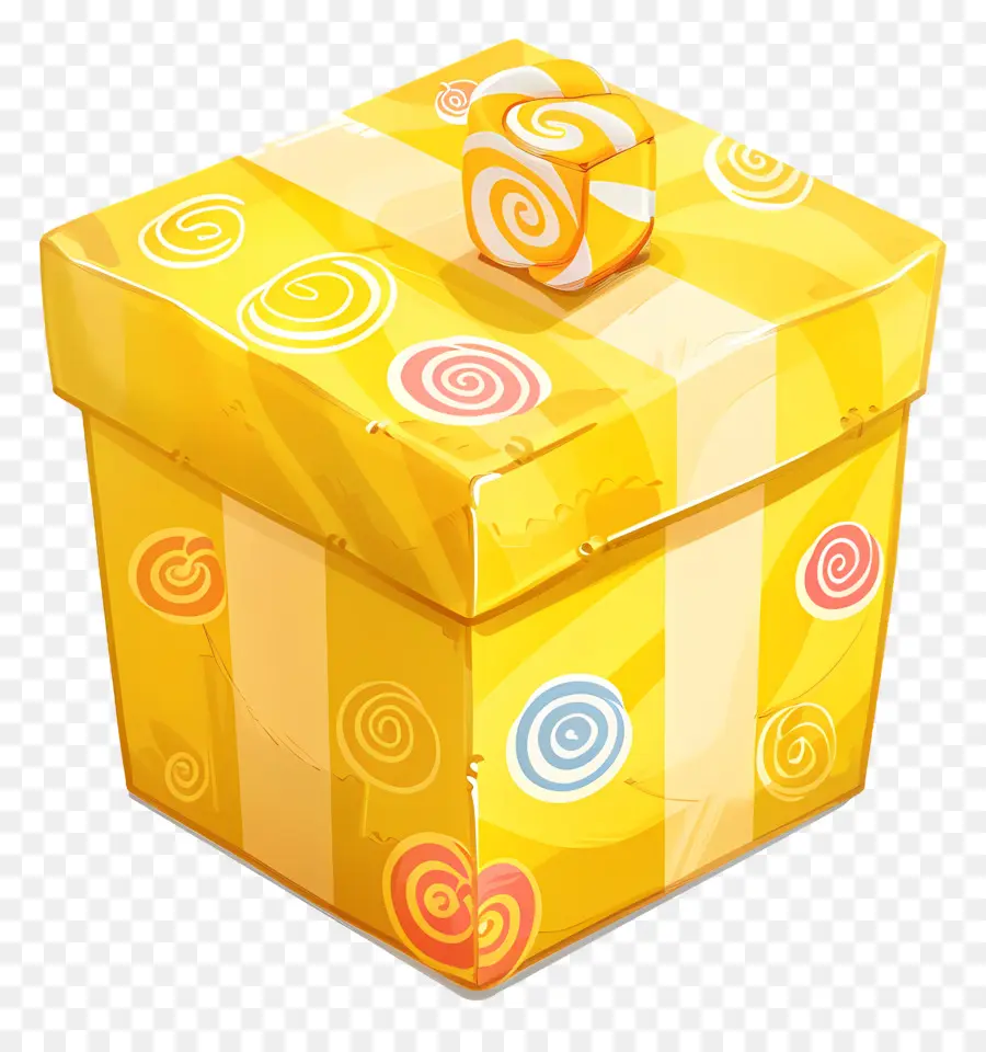 Caja Amarilla，Caja De Regalo Amarilla PNG