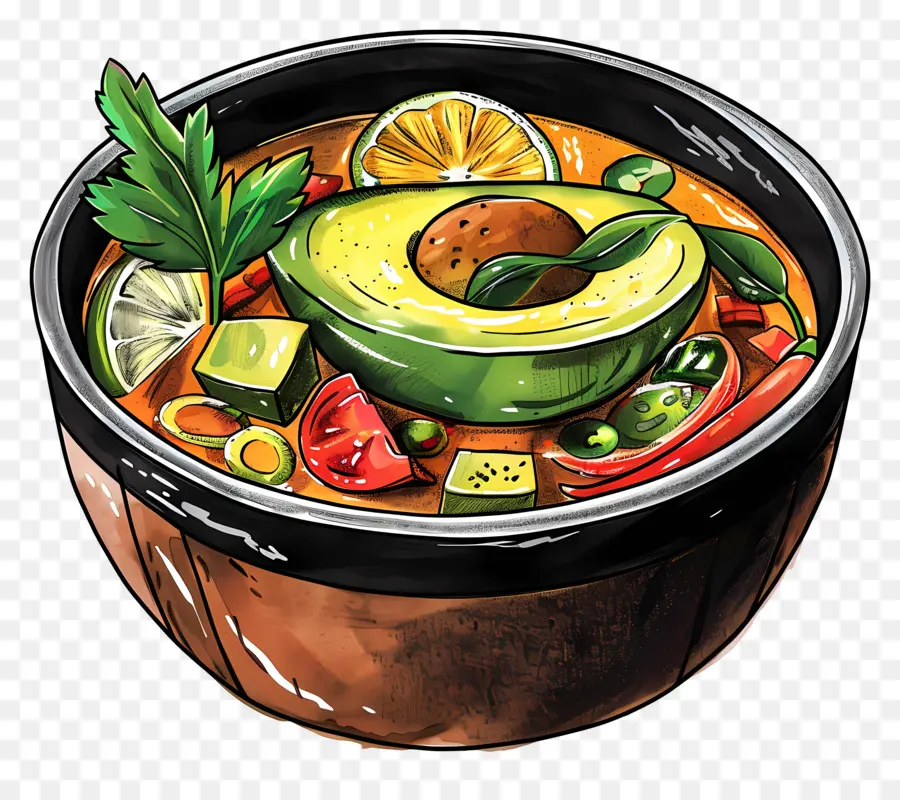 Sopa De Tacaca，Sopa Verde PNG