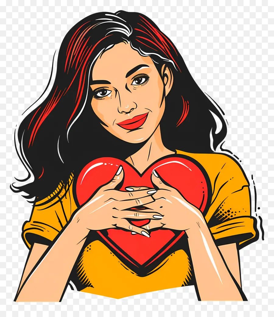 Corazón，Mujer Con Corazon PNG