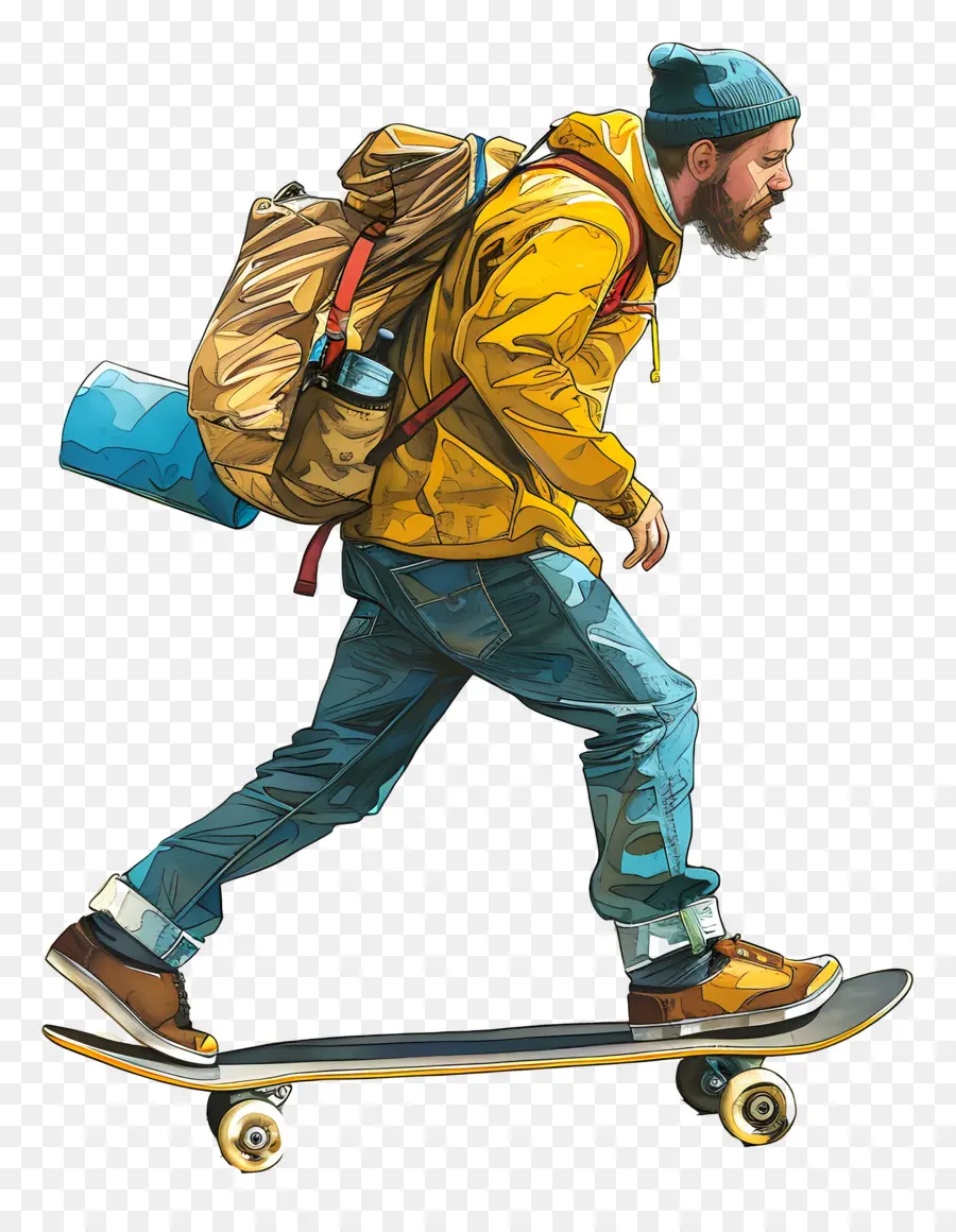 Repartidor，Patineta PNG