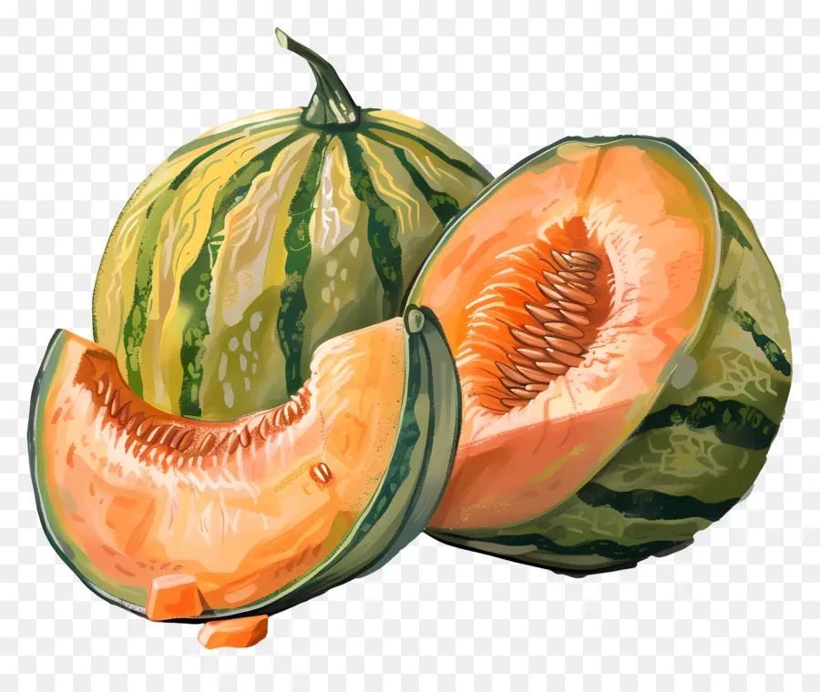 Melones De Cantalupo，Cantaloupe PNG