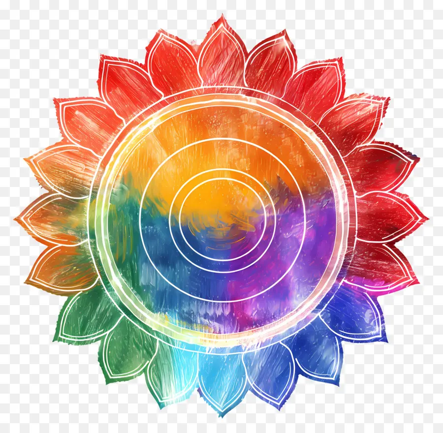 Ashoka Chakra，Mándala Colorida PNG