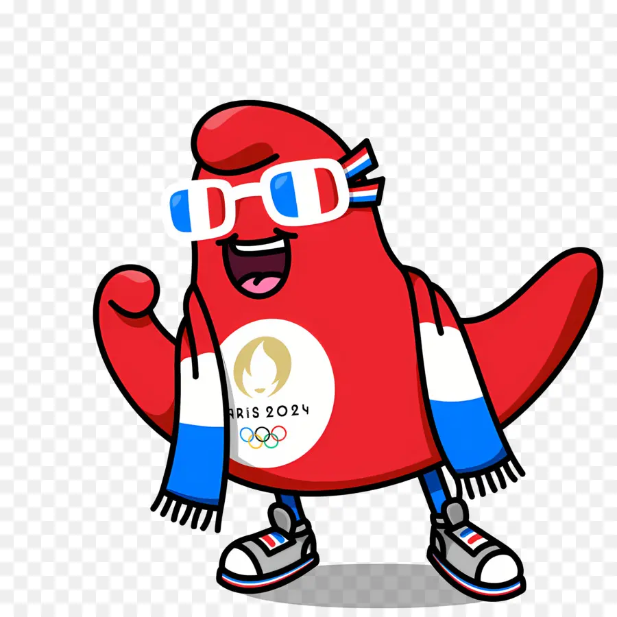 París 2024 Friges，Mascota Roja PNG