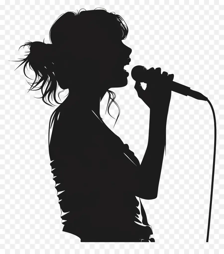 Cantante Femenina，Soporte De Micrófono PNG