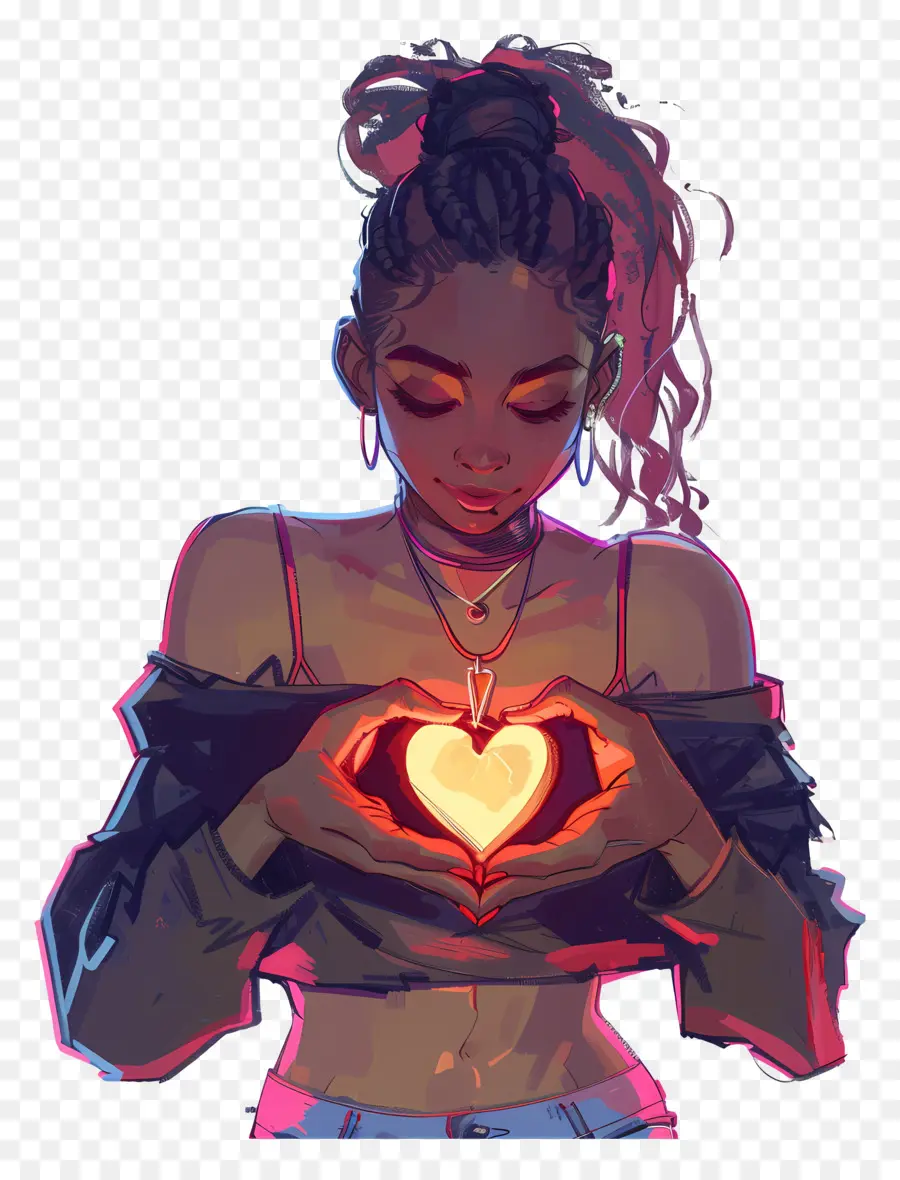 Corazón，Chica Con Corazon PNG