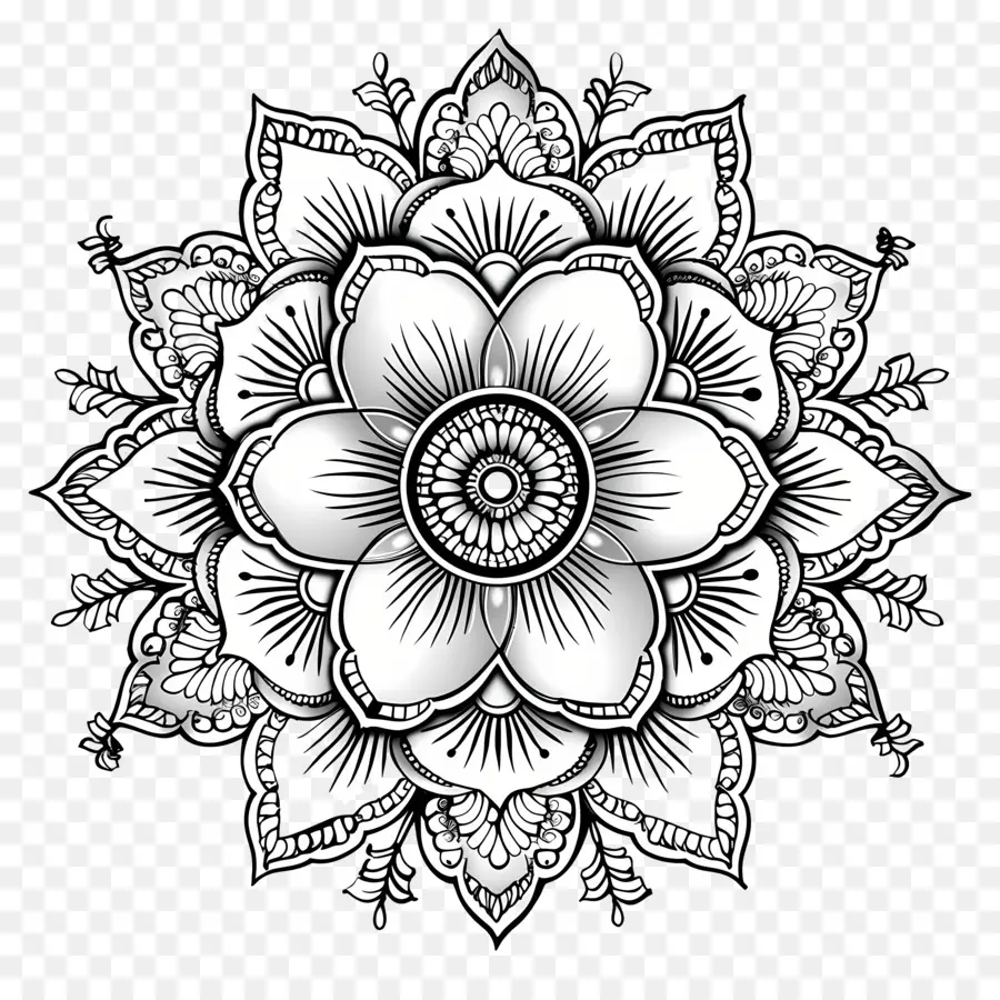 Flor De Diseño Mehndi，Flor PNG