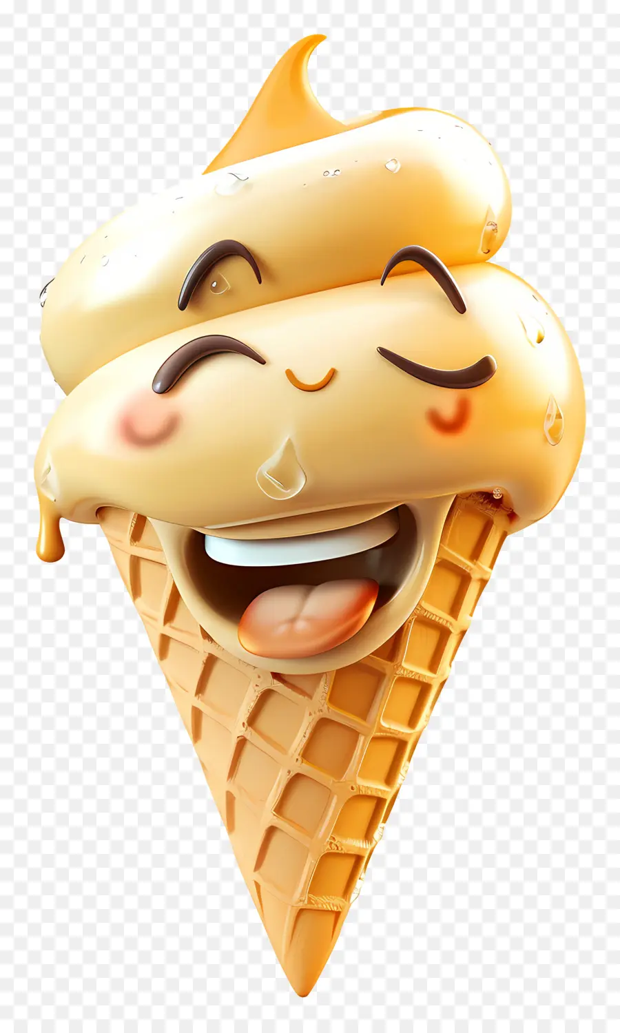 Postre De Dibujos Animados 3d，Cono De Helado PNG