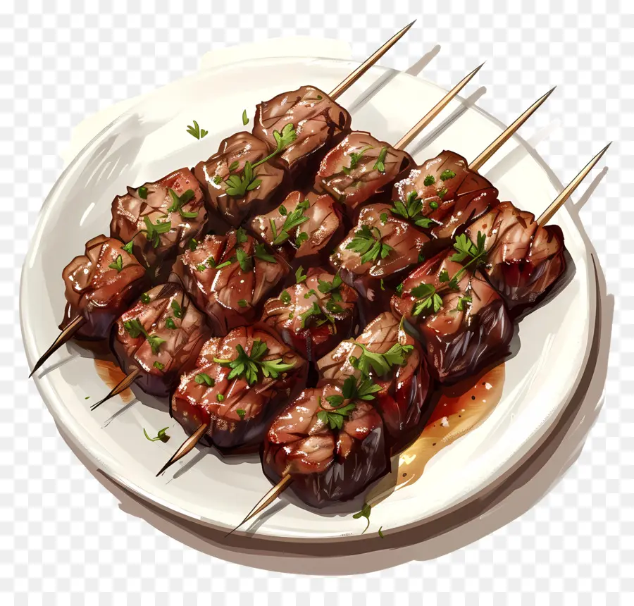 Brocheta De Barbacoa，La Carne PNG