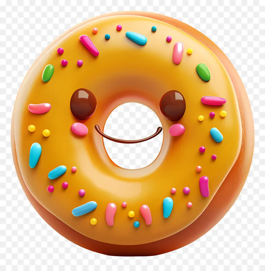 Postre De Dibujos Animados 3d，Lindo Donut PNG