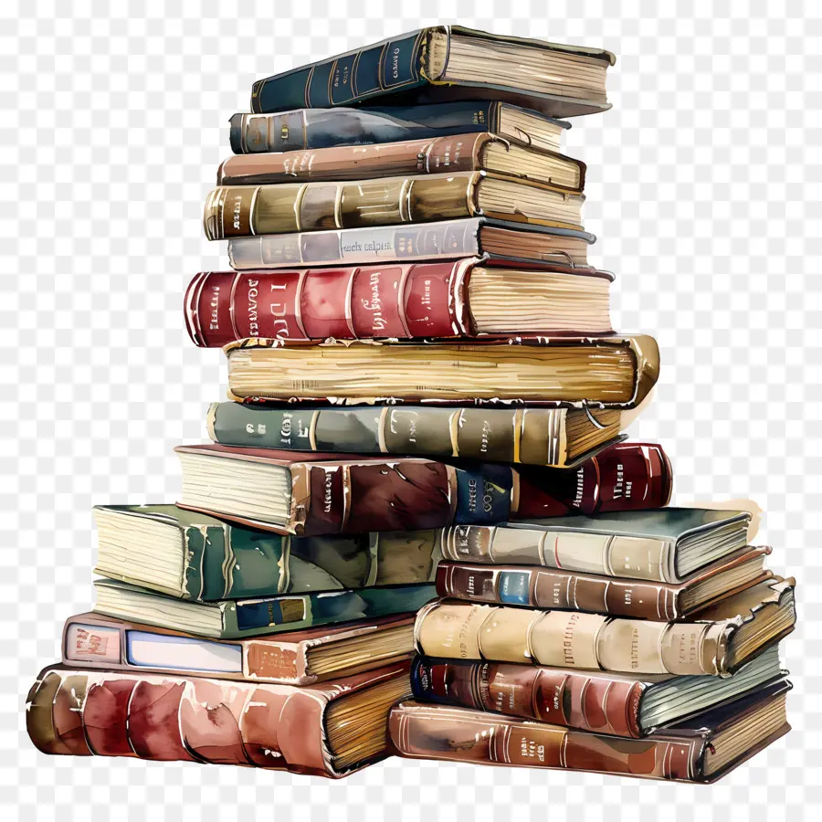 Pila De Libros，Libros De Antigüedades PNG