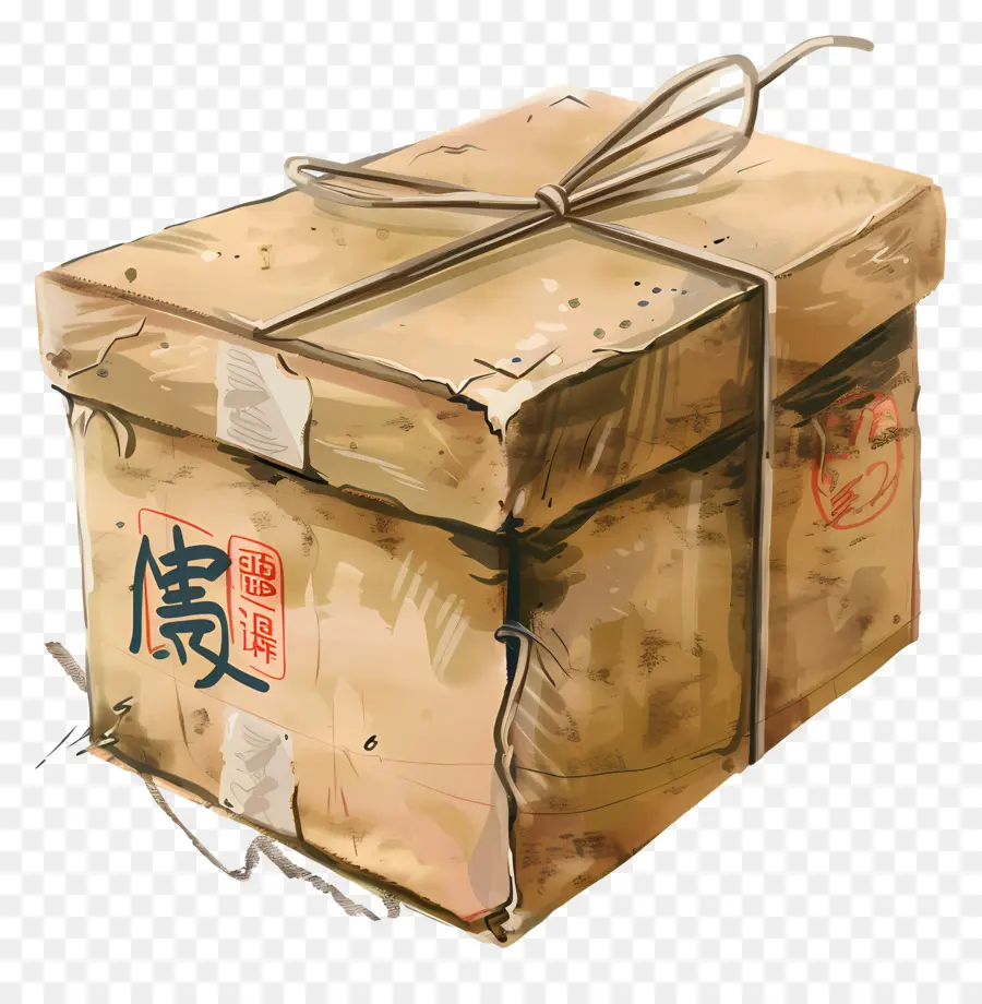 Caja De Cartón，La Escritura China PNG