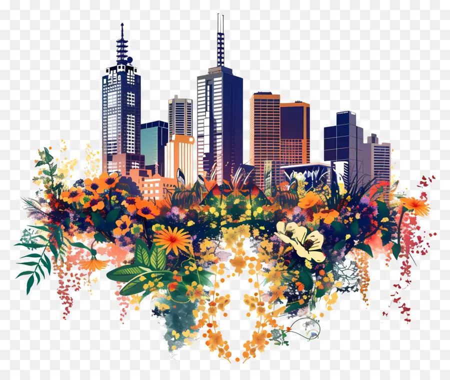 Skyline De La Ciudad De Melbourne，Paisaje Urbano PNG