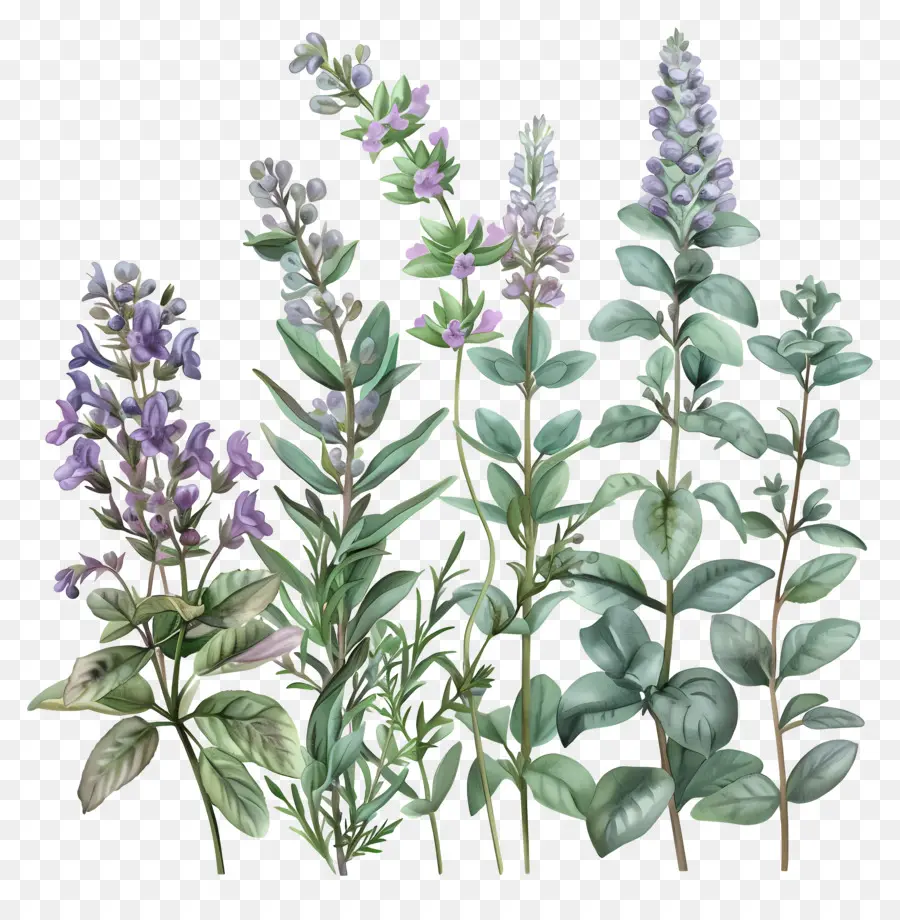 Plantas De Hierbas，Salvia Salvaje PNG