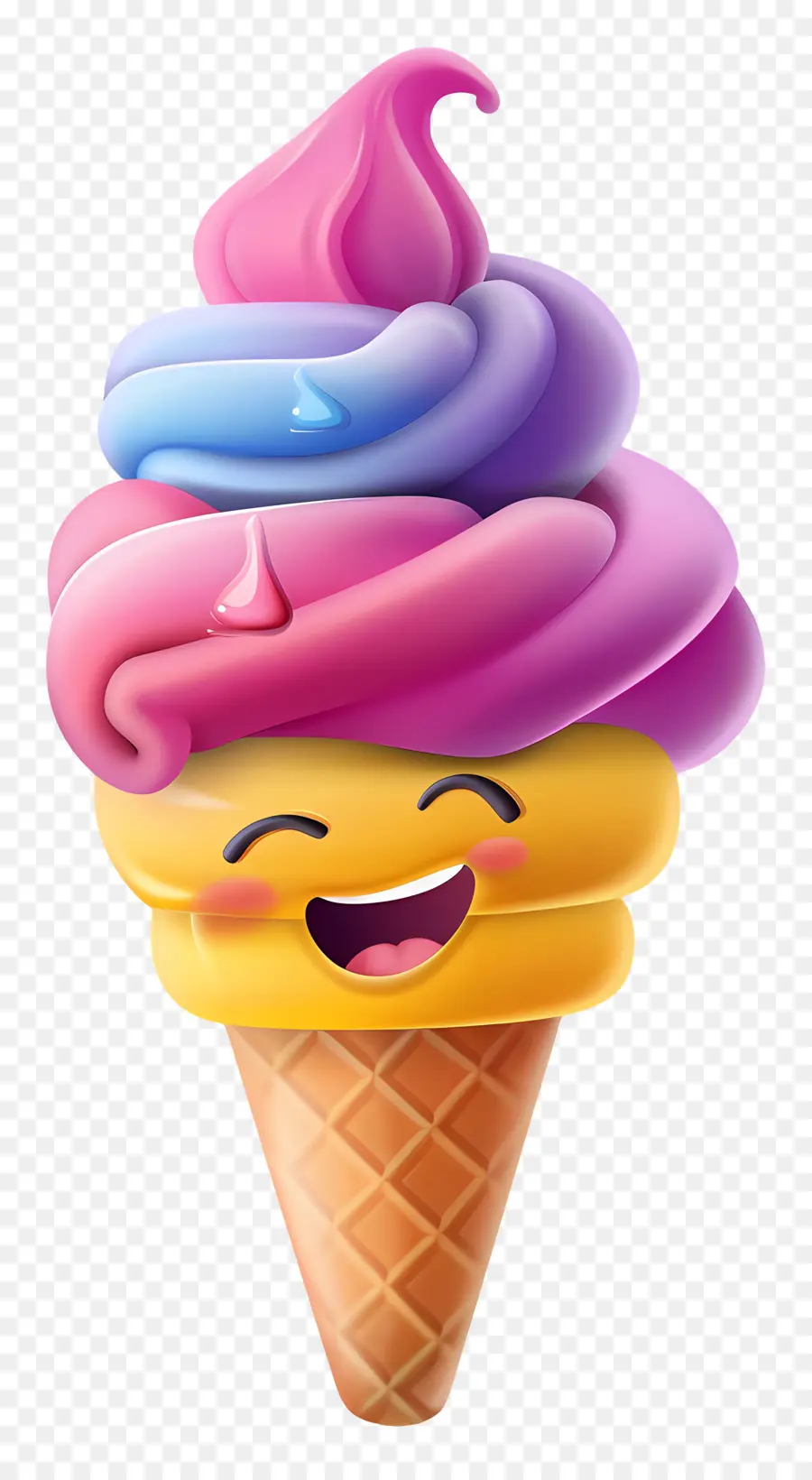 Postre De Dibujos Animados 3d，Cono De Helado PNG