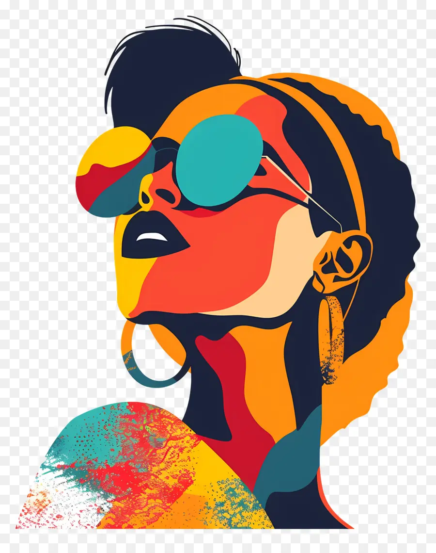 Silueta De Niña，Mujer Con Gafas De Sol PNG