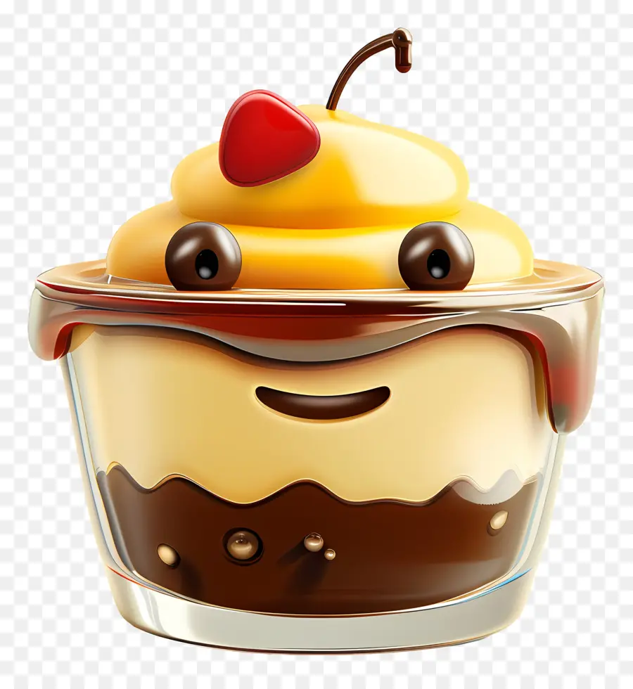 Postre De Dibujos Animados 3d，Pastel De Chocolate PNG