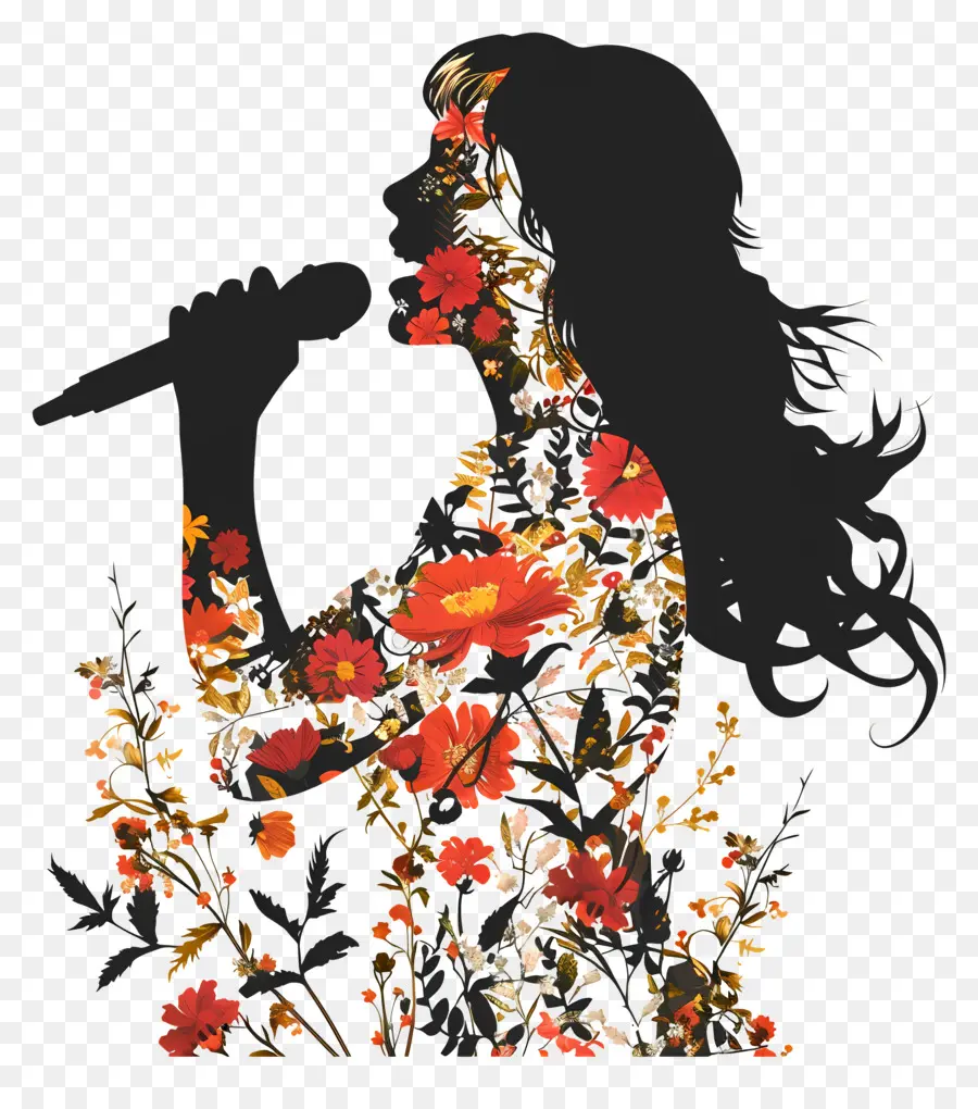 Mujer Cantante，Micrófono PNG