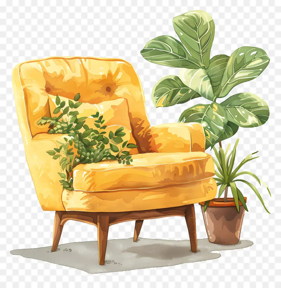 Sillón，Amarillo Sillón PNG