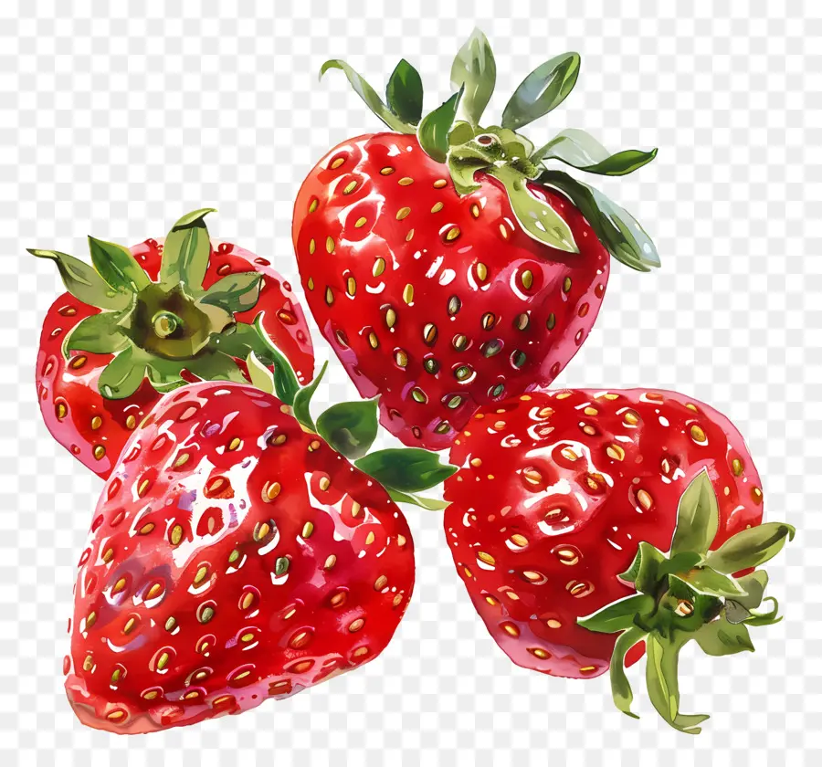 Fresas，Pintura PNG