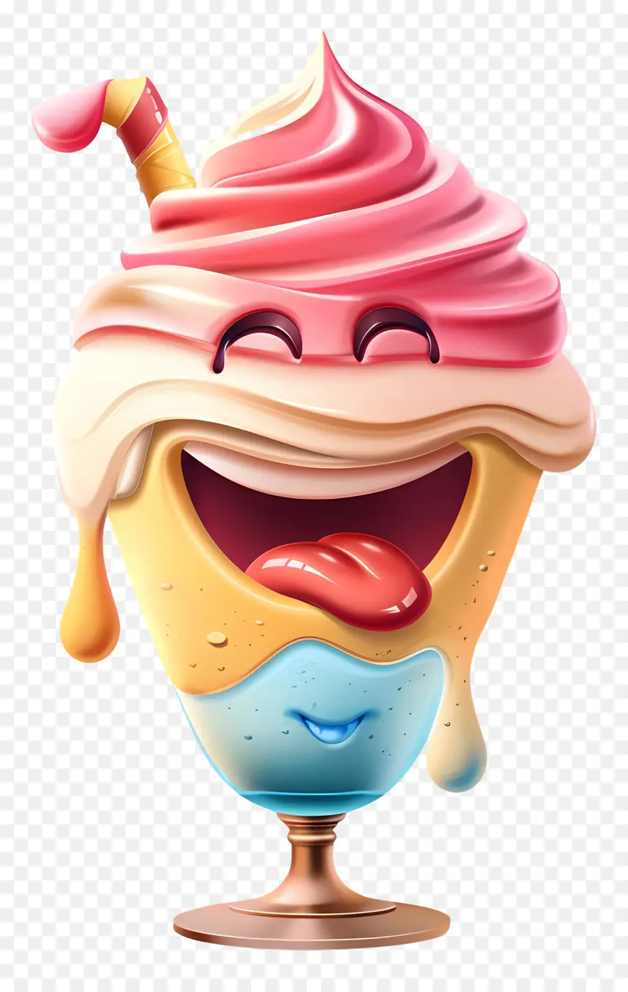 Postre De Dibujos Animados 3d，Helado PNG